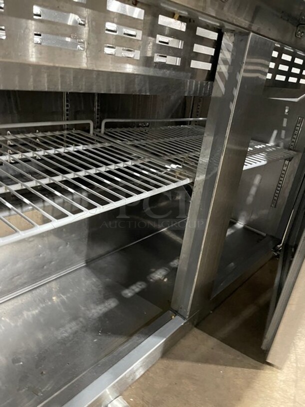 Avantco Commercial Refrigerated Mega Top Salad/Sandwich Prep Table! With 2 Door Refrigerated Storage Underneath! All Stainless Steel! With Full Sized Removable Cutting Board! With Poly Coated Racks! 115V! Model: 178SSPT48MHC! - Image 6 of 9