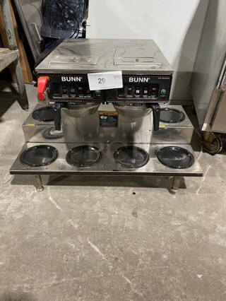 Bunn Commercial Stainless Steel Countertop Coffee Brewer! With 6 Warmers! With Hot Water Dispenser! On Legs! 120/208-240V 1 Phase! Model: AXIOM 0/6 TWIN!