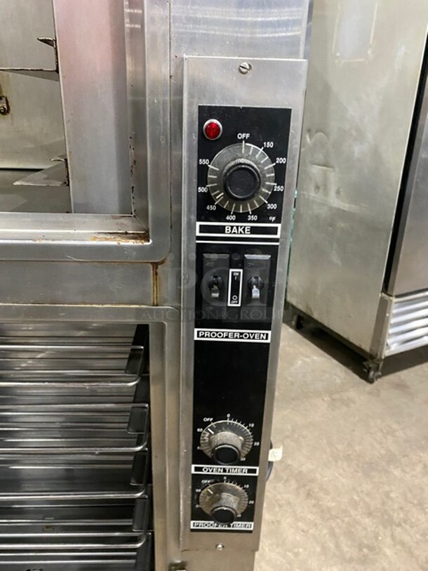 AWESOME! Nuvu Commercial Double Deck Baking Oven/Proofer Combo! With View Through Doors! All Stainless Steel! Model OP2FM Serial 00215468120200010001! 208V 3Phase! On Casters! WORKING WHEN REMOVED! - Image 9 of 11
