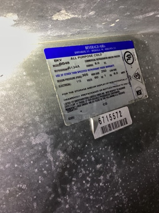 Beverage-Aire, All Purpose Under Bar Chiller. Wire Shelving Included. 
48 x 23 x 40-1/2. 
TESTED AND WORKING 
 - Image 3 of 4