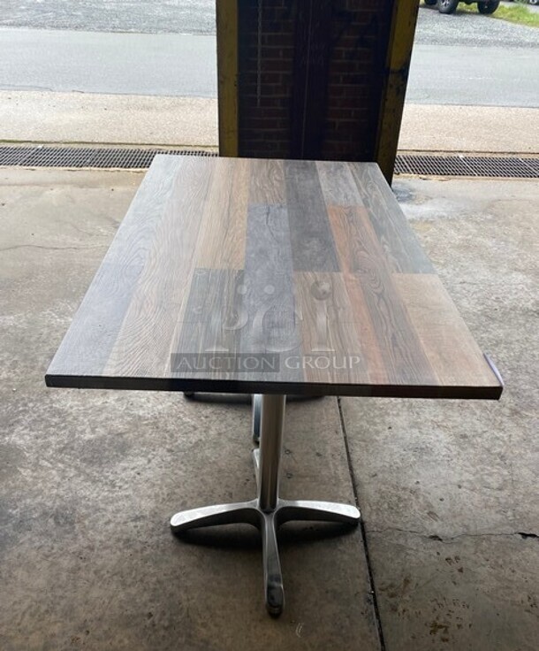 Wow! Brand New! OCS Barn Plank Finish Scratch Resistant Durowood Composite Dining Table! Suitable For Indoor & Outdoor Use With Double Polish Base! 30"x48"! MODEL DWP002! - Image 4 of 5