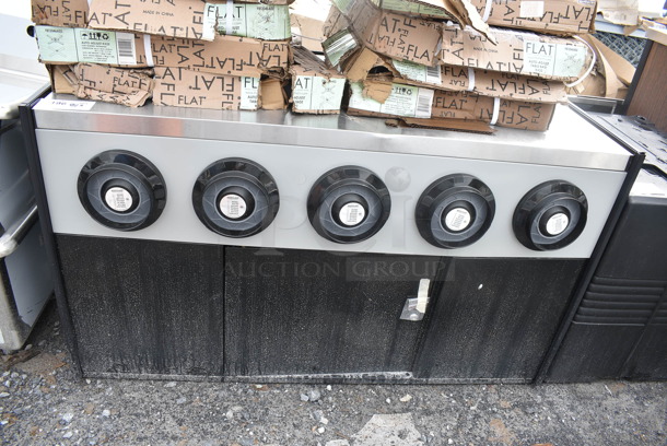 Stainless Steel Commercial Counter w/ 5 Cup Dispensers.  - Image 1 of 5