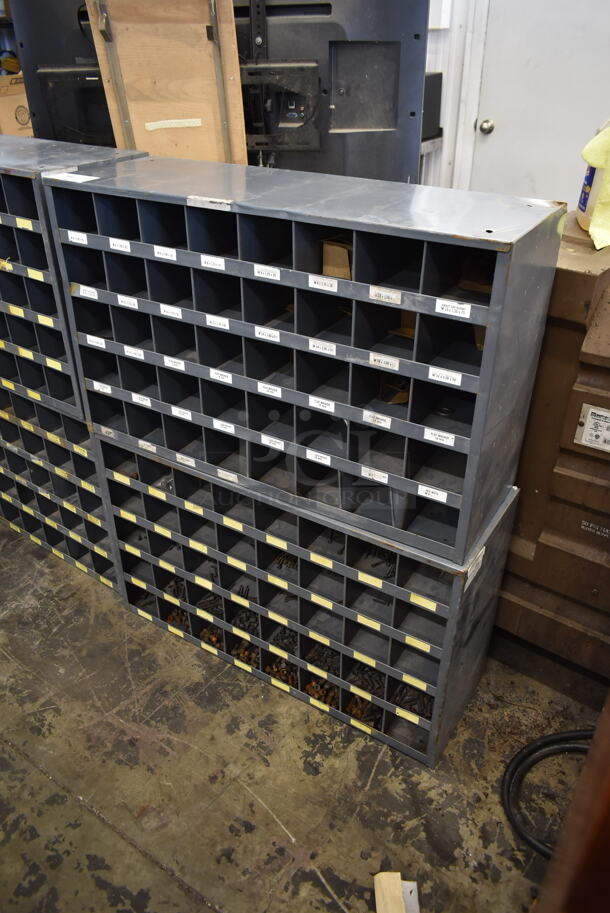 2 Metal 40 Cubby Units w/ Contents of Various Hardware. 2 Times Your Bid! - Image 2 of 4