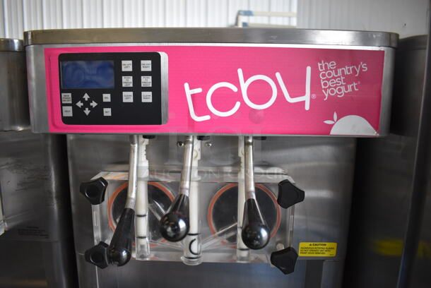 2013 Stoelting Model F231-309I2-AD1 Stainless Steel Commercial Floor Style Air Cooled 2 Flavor w/ Twist Soft Serve Ice Cream Machine on Commercial Casters. 208-240 Volts, 3 Phase.  - Image 4 of 7
