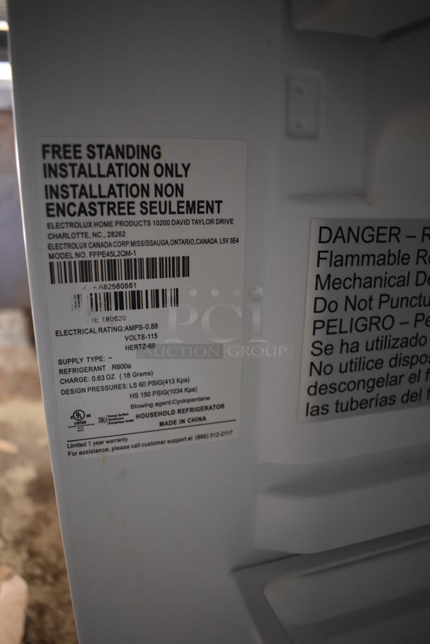 Electrolux FFPE45L2QM-1 Metal Mini Cooler. 115 Volts, 1 Phase. 22x23x34. Tested and Working! - Image 5 of 5