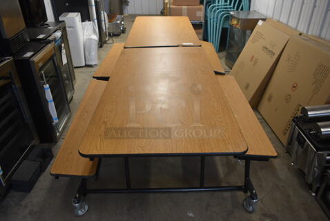 BRAND NEW SCRATCH AND DENT! National Public Seating MTFB10 10 Foot Mobile Cafeteria Table with MDF Core. 