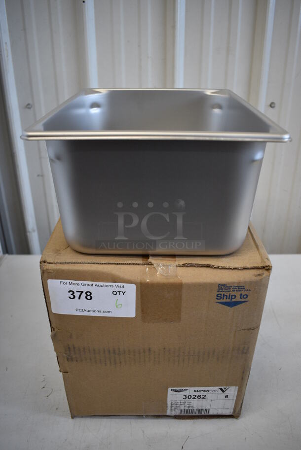 6 BRAND NEW IN BOX! Vollrath Stainless Steel 1/2 Size Drop In Bins. 1/2x6. 6 Times Your Bid!