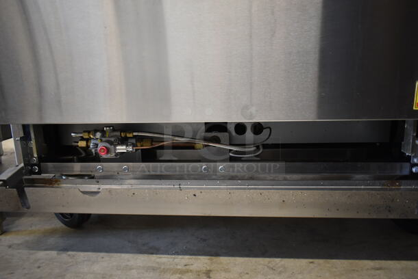 Cook Rite Stainless Steel Commercial Propane Gas Powered 6 Burner Range w/ Oven, Over Shelf and Back Splash on Commercial Casters.  - Image 7 of 7