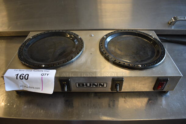 Bunn Model WX2 Stainless Steel Commercial Countertop 2 Burner Coffee Pot Warmer. 120 Volts, 1 Phase. 14x7x2.5. Tested and Working!