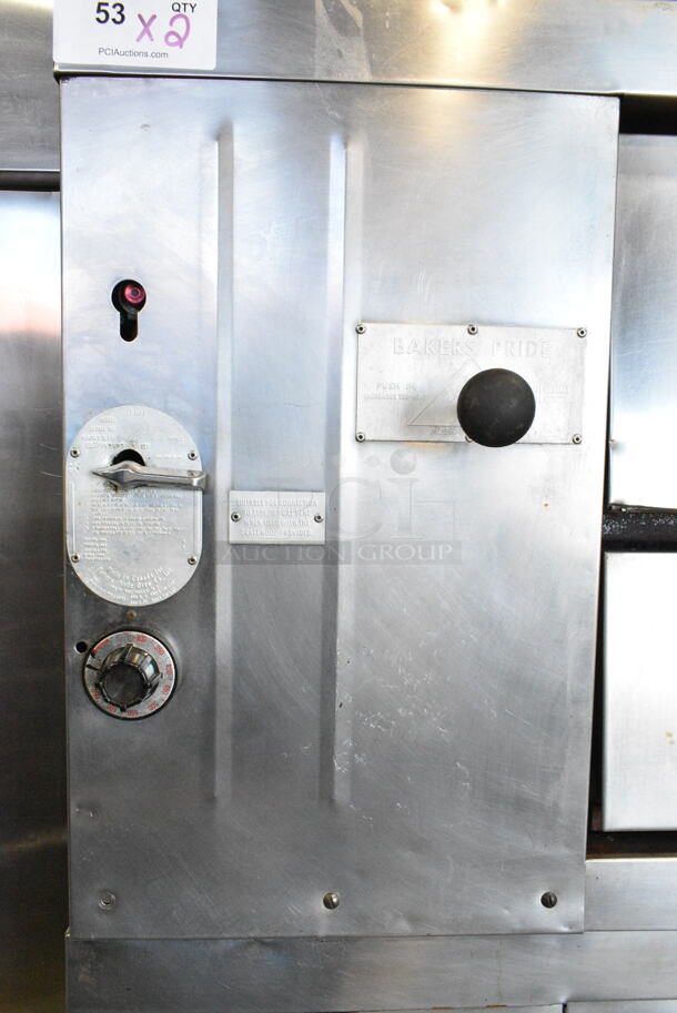 2 Bakers Pride Y600 Stainless Steel Commercial Natural Gas Powered Single Deck Pizza Oven. 140,000 BTU. 2 Times Your Bid!  - Image 3 of 12