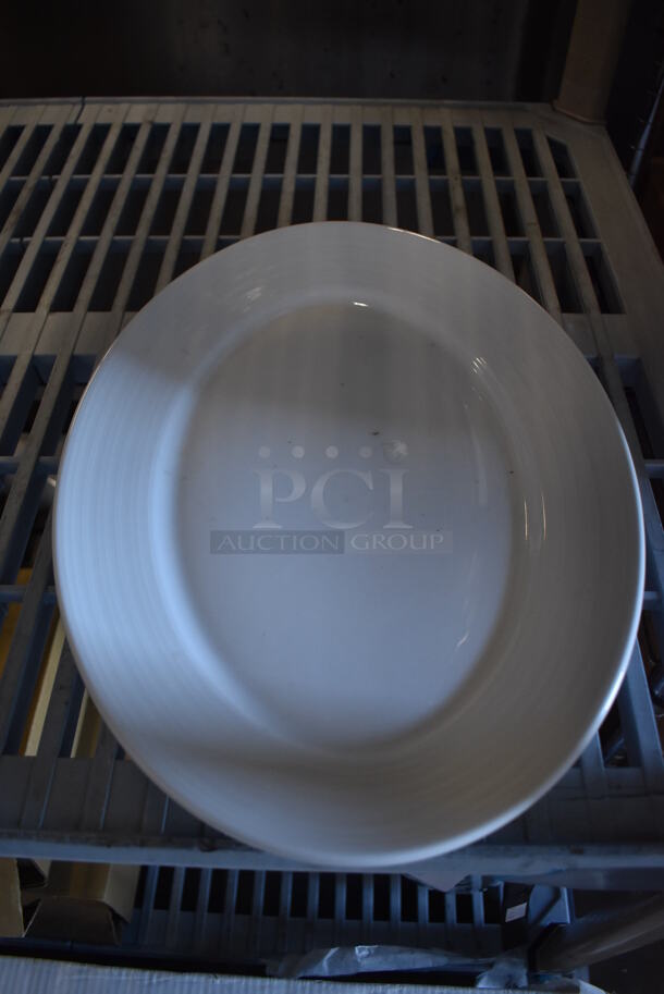 3 Boxes of 12 BRAND NEW! Sant Andrea White Ceramic Oval Plates. 14.5x11x1.5. 3 Times Your Bid! - Image 6 of 7