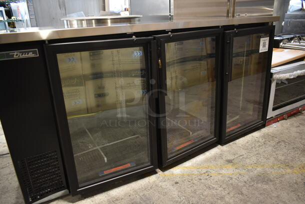 BRAND NEW SCRATCH AND DENT! 2023 True TBB-24-72G-SD Metal Commercial 3 Door Back Bar Cooler Merchandiser w/ Poly Coated Racks. 115 Volts, 1 Phase. Stock Picture Used as Gallery. Tested and Powers On But Does Not Get Cold - Image 3 of 8