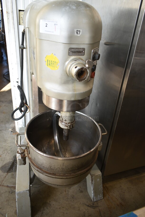 Hobart H 600 T Metal Commercial Floor Style 60 Quart Planetary Dough Mixer w/ Mixing Bowl and Dough Hook Attachment. 200 Volts, 3 Phase.  - Image 2 of 9