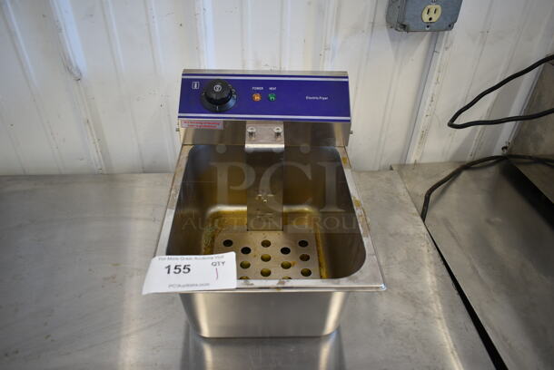 Stainless Steel Countertop Electric Powered Fryer.