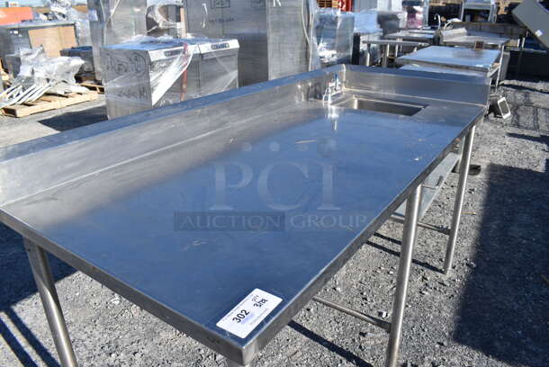 Stainless Steel Table w/ Sink Basin, Faucet and Handles. 72x30x41. Bay 10x14x10 - Image 4 of 4