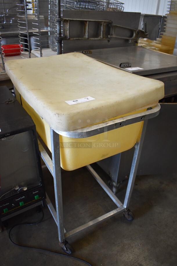 Metal Commercial Cart w/ White Poly Ingredient Bin on Commercial Casters. 20x31x36.5 - Image 3 of 6