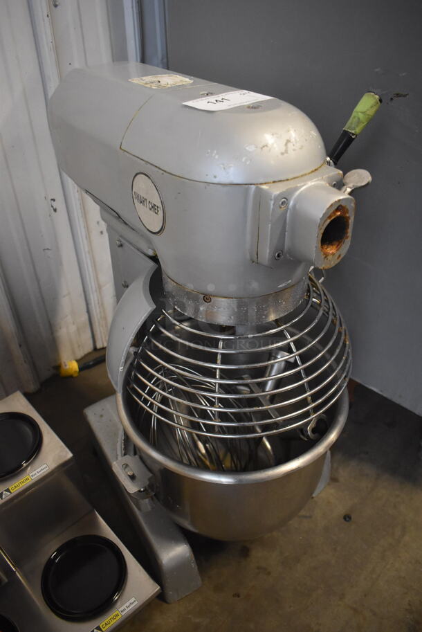 Smart Chef M20 Metal Commercial 20 Quart Planetary Dough Mixer w/ Mixing Bowl, Bowl Guard, Whisk, Dough Hook and Paddle Attachments. 110 Volts, 1 Phase. 15x20x31. Tested and Powers On But Parts Do Not Move - Image 3 of 6