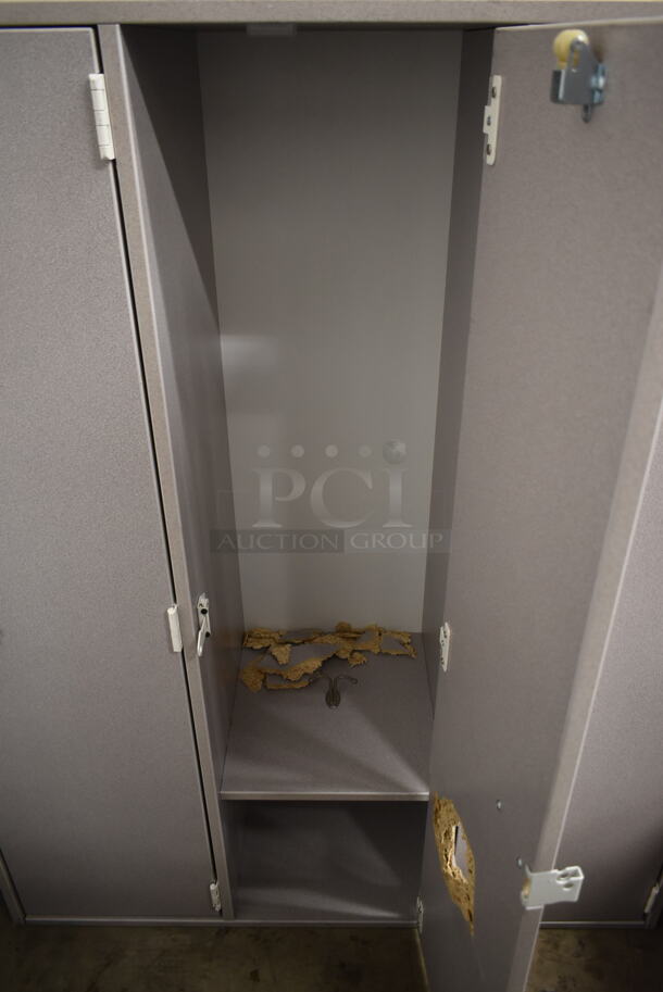 BRAND NEW SCRATCH AND DENT! Gray 3 Door Cabinet. - Image 5 of 6