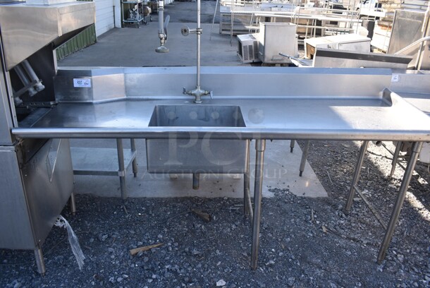 Stainless Steel Dirty Side Right Side Dishwasher Table. Goes GREAT w/ Lots 238 and 239! 84.5x29x75.5. Bay 20x20x8