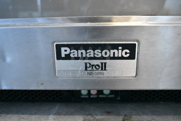 Panasonic NE-3280 Stainless Steel Commercial Countertop Electric Powered Microwave Oven.  - Image 3 of 4