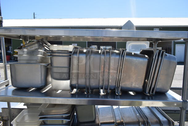 Metal 4 Tier Shelving Unit w/ Contents Including Stainless Steel Drop In Bins.  - Image 5 of 6