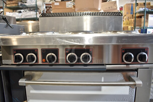 BRAND NEW SCRATCH AND DENT! 2023 Garland SS686 Stainless Steel Commercial Sentry Series 6 Sealed Burner Electric Restaurant Range with Standard Oven. 240 Volts, 3 Phase - Image 5 of 9