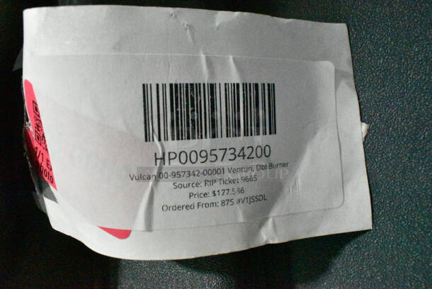 BRAND NEW SCRATCH AND DENT! Vulcan 00-957342-00001 Venturi, Dbl Burner.  - Image 5 of 5