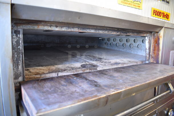 2 Bari Model MS54 Stainless Steel Commercial Natural Gas Powered Single Deck Pizza Ovens w/ Cooking Stones. 80,000 BTU. 2 Times Your Bid! 72x44x66 - Image 3 of 10