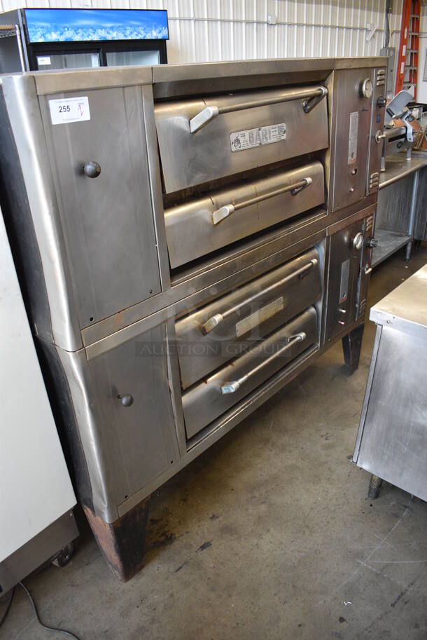 2 Bari Model MS54 Stainless Steel Commercial Natural Gas Powered Single Deck Pizza Ovens w/ Cooking Stones. 80,000 BTU. 2 Times Your Bid! 72x44x66 - Image 2 of 10