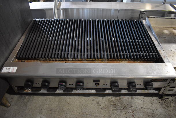 Tri-Star Stainless Steel Commercial Countertop Natural Gas Powered Charbroiler Grill. 48x31x18
