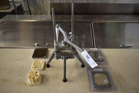 Metal Commercial Countertop Dicer w/ Extra Pieces.