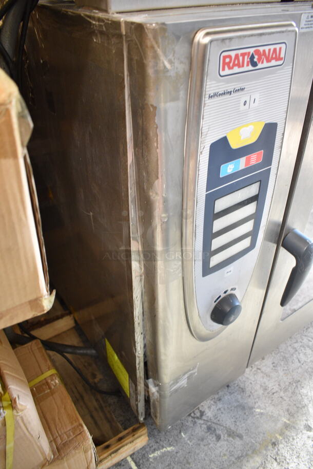 2 Rational Stainless Steel Commercial Natural Gas Powered iCombi Pro Combitherm Convection Ovens on Commercial Casters. Top Model: SCC 62G. Bottom Model: SCC 102G. 120,000 BTU. 2 Times Your Bid! - Image 8 of 10