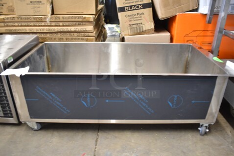 Stainless Steel Commercial Portable Bin on Commercial Casters. 