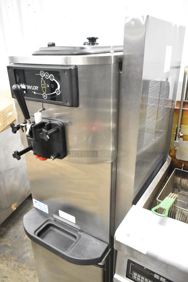 Taylor C709-27 Stainless Steel Commercial Floor Style Air Cooled Single Flavor Soft Serve Ice Cream Machine on Commercial Casters. 208-230 Volts, 1 Phase.  - Image 3 of 7