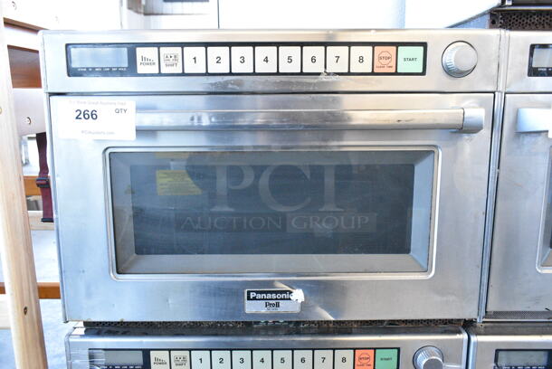 Panasonic NE-3280 Stainless Steel Commercial Countertop Electric Powered Microwave Oven. 208/250 Volts.  - Image 1 of 3