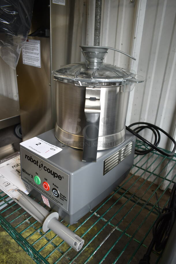BRAND NEW SCRATCH AND DENT! Robot Coupe Blixer 2 Stainless Steel Commercial Countertop Food Processor w/ Bowl, Lid and S Blade. 120 Volts, 1 Phase. Tested and Working! - Image 2 of 10