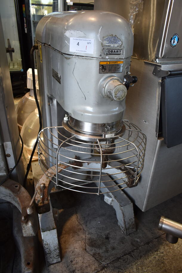 Hobart H-6000 Metal Commercial Floor Style 60 Quart Planetary Dough Mixer w/ Bowl Guard. 480 Volts, 3 Phase. - Item #1110863