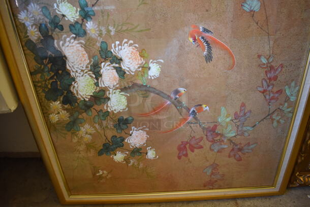 Framed Picture of Japanese Style Birds and Flowers. - Image 4 of 5
