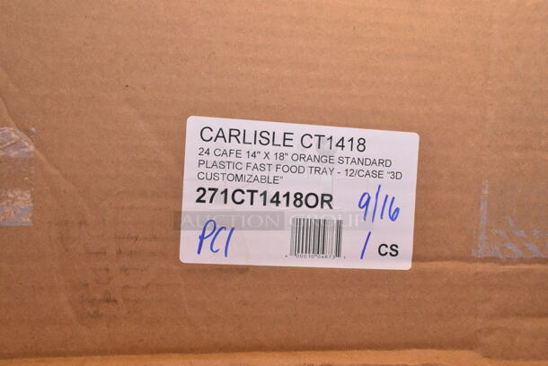 12 BRAND NEW Boxes Including TC-ST13-White Unit, Nemco 55600-2 1/4" Easy Tomato Slicer, 247PG1022FH Vigor 11" x 23" Portable Steel Griddle, TC-1350R-SS 13 Gallon Trash Can, 271CT1418OR Carlisle CT141824 Cafe 14" x 18" Orange Standard Plastic Fast Food Tray - 12/Case, 257SWD Lavex Heavy-Duty Steel Stretch Wrap Dispenser with Film Cutter, 245CB12PLN Choice 12" x 12" x 2" Kraft Customizable Corrugated Plain Pizza Box - 50/Case, Zurn Z5410 Blowout Service Sink. 12 Times Your Bid!  - Image 7 of 12
