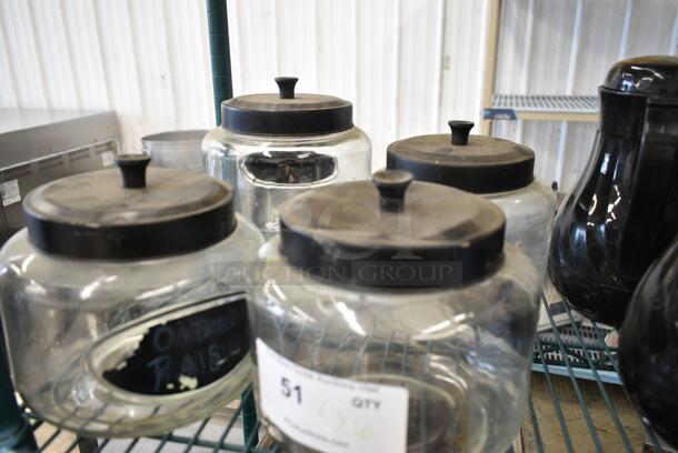 6 Various Items Including 4 Glass Jars and 2 Poly Black Coffee Pitchers. 6 Times Your Bid!  - Image 2 of 3