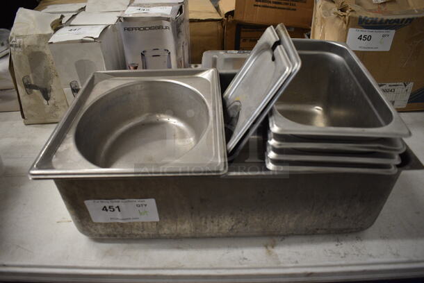 ALL ONE MONEY! Lot of Various Stainless Steel Drop In Bins. Includes 1/3x6