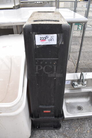 2 Rubbermaid Black Poly Slim Jim Trash Cans. 11x20x30. 2 Times Your Bid!