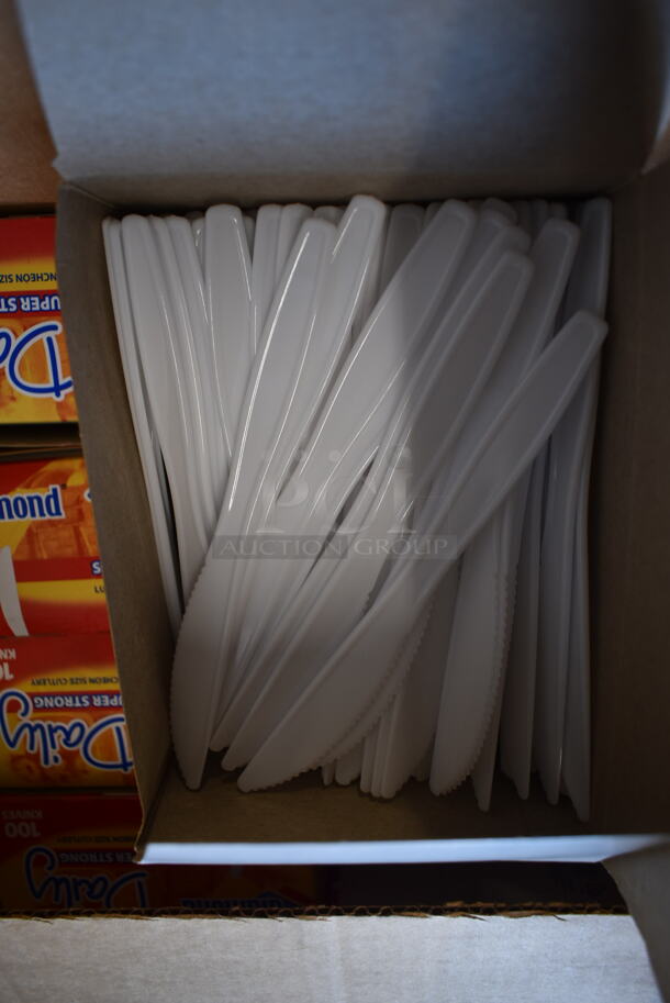PALLET LOT of 20 BRAND NEW Boxes of Diamond 41426 Daily White Plastic Knives. 20 Times Your Bid! - Image 4 of 4