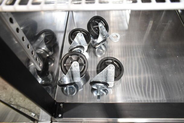 BRAND NEW SCRATCH AND DENT! 2021 Maxx Cold MCR-23FDHC Stainless Steel Commercial Single Door Reach In Cooler. 115 Volts, 1 Phase. Tested and Working! - Image 3 of 4
