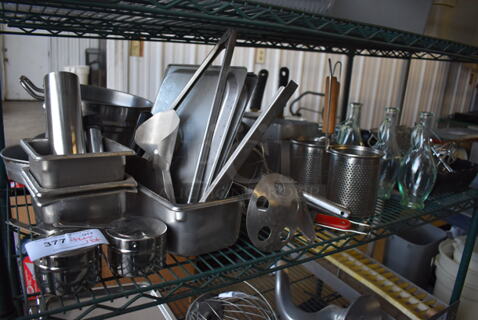 ALL ONE MONEY! Tier Lot of Various Items Including Metal Drop In Bins, Lids and Basket