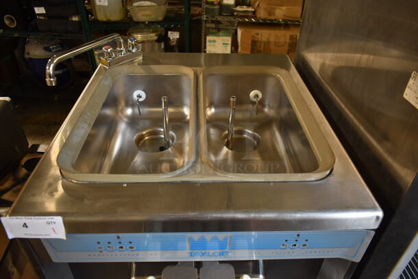 Taylor 754-33 Stainless Steel Commercial Floor Style Water Cooled 2 Flavor w/ Twist Soft Serve Ice Cream Machine on Commercial Casters. 208-230 Volts, 3 Phase. - Image 9 of 10