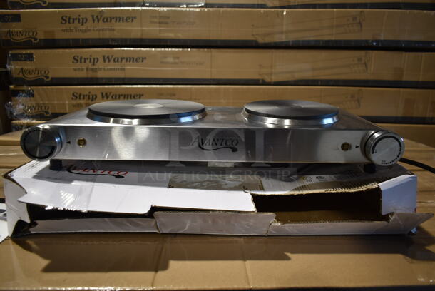 BRAND NEW SCRATCH AND DENT! Avantco 177EBS102 Stainless Steel Commercial Countertop Electric Powered 2 Burner Range. 120 Volts, 1 Phase.  - Image 3 of 4