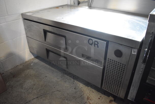 True Stainless Steel Commercial 2 Drawer Chef Base on Commercial Casters. 115 Volts, 1 Phase. 52x32x25. Tested and Working!