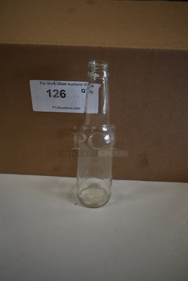 Box of 24 BRAND NEW! Clear Glass Bottles.  - Image 2 of 4