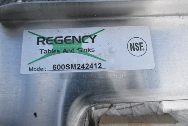 BRAND NEW SCRATCH AND DENT! Regency 600SM242412 29" 16-Gauge Stainless Steel One Compartment Floor Mop Sink - 24" x 24" x 12" Bowl - Image 4 of 4